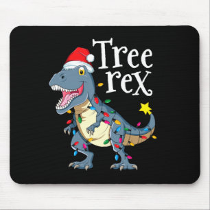Tree rex dinosaur christmas mouse pad