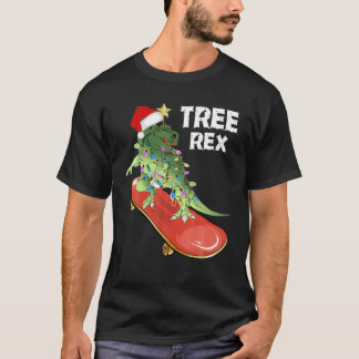 TREE REX DINOSAUR CHRISTMAS PAJAMAS MEN KIDS XMAS T-Shirt