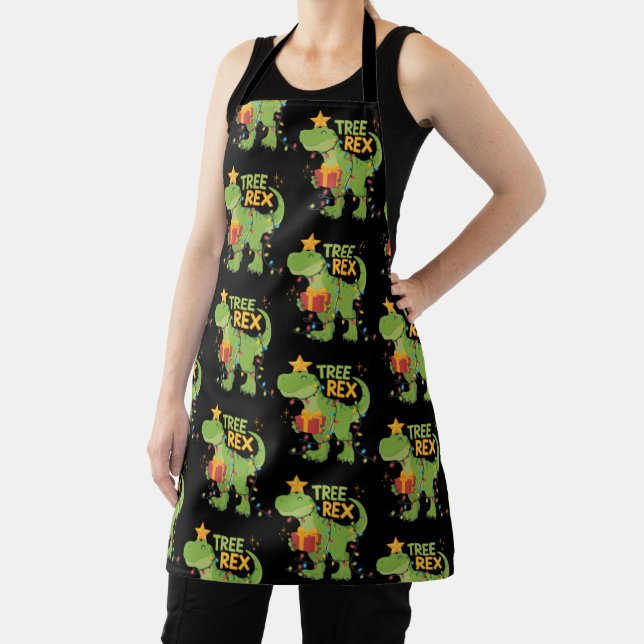 Tree Rex Dinosaur Family Christmas Group Matching  Apron (Insitu)