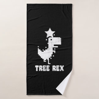 Tree Rex Funny Christmas Dinosaur Vintage   Bath Towel