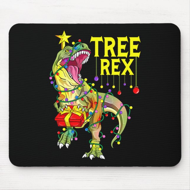 Tree Rex! Funny Christmas Paleontologist  Mouse Pad (Front)