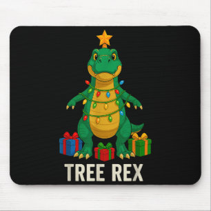 Tree Rex Funny Dinosaur Christmas  Mouse Pad