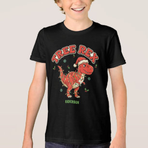 Tree Rex Funny Dinosaur Christmas T-Shirt Tri-Blend Shirt