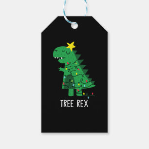 Tree Rex Funny Dinosaur Christmas Tree T Rex   Gift Tags