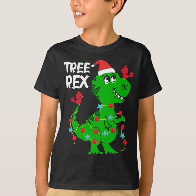 Tree Rex. Funny Dinosaur Gift Cute Dino Christmas  T-Shirt (Front)