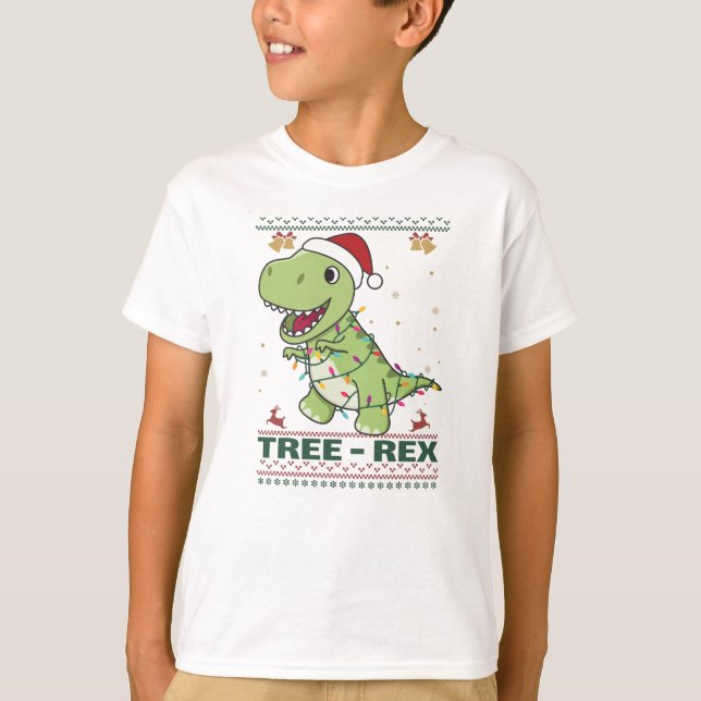 Tree-Rex Funny Dinosaur Pun T-Rex T-Shirt (Front)