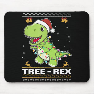 Tree Rex Funny Tyrannosaurus Rex Christmas Pun Mouse Pad