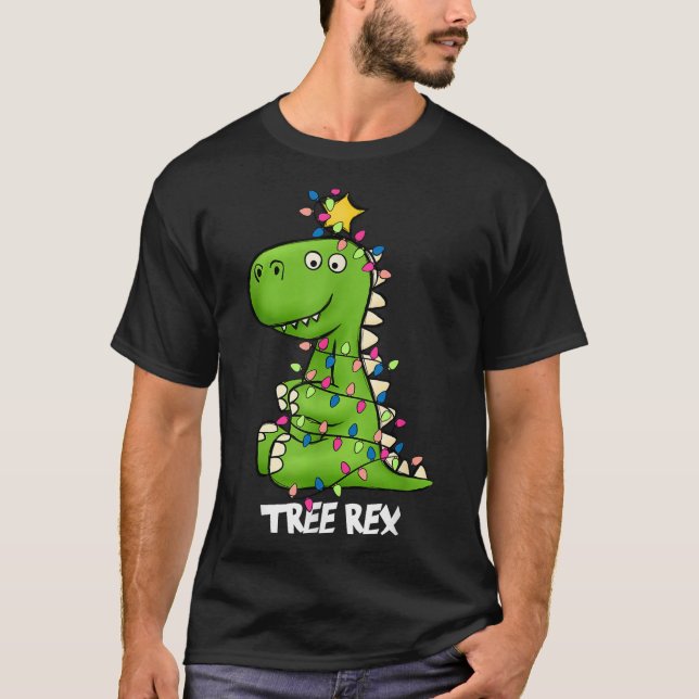 Tree Rex Funny Xmas Trex Boys Toddler Christmas Di T-Shirt (Front)