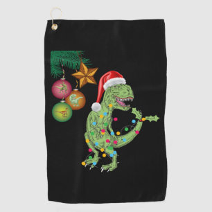 Tree Rex graphic Dinosaur T Rex Funny Xmas Christm Golf Towel