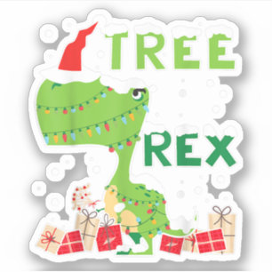 Tree Rex Lights Christmas Tree T-rex T-shirt Dinos
