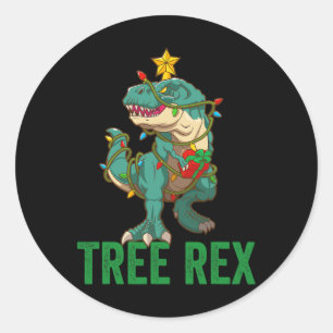 Tree Rex Tshirt as a Funny Christmas Dinosaur Tree Classic Round Sticker