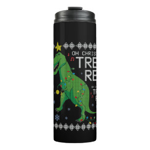 Tree Rex Ugly Christmas Sweater Dino T-rex Funny O Thermal Tumbler