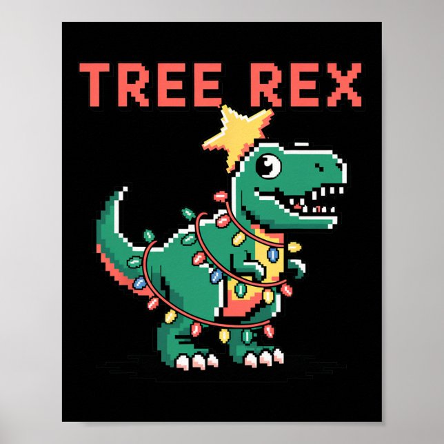 Tree Rex Ugly Christmas Sweater Dinosaur Christmas Poster (Front)
