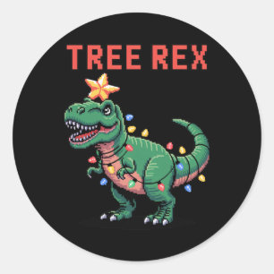 Tree Rex Ugly Christmas Sweater Dinosaur  Classic Round Sticker