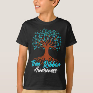Tree Ribbon Addiction Recovery Mental Health Aware T-Shirt