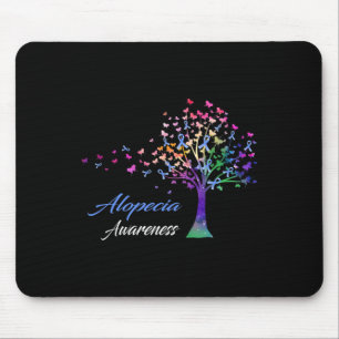 Tree Ribbon Alopecia Awareness Mouse Pad