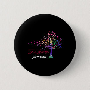 Tree Ribbon Brain Aneurysm Awareness  6 Cm Round Badge
