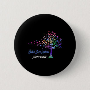 Tree Ribbon Guillain Byrre Syndrome Awareness 6 Cm Round Badge