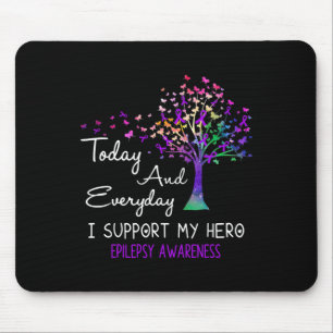 Tree Ribbon I Support My Hero Epilepsy Awareness Mouse Pad