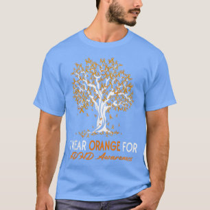 Tree Ribbon I Wear Orange ADHD Awareness  T-Shirt
