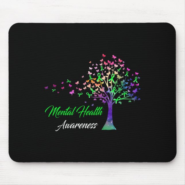 Tree Ribbon Mental Health Awareness  Mouse Pad (Front)