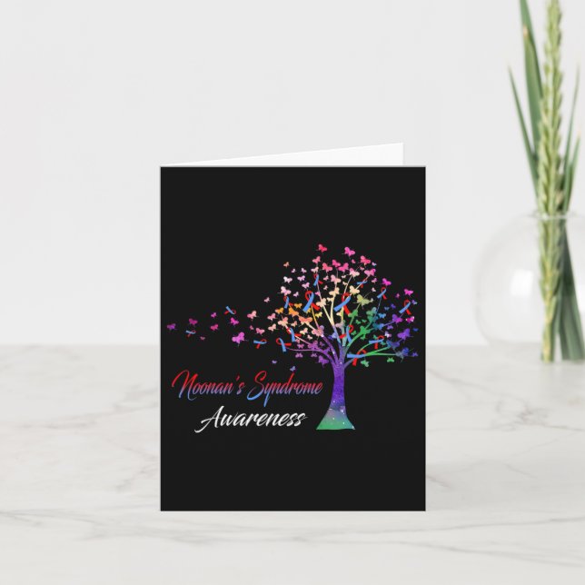 Tree Ribbon Noonan's Syndrome Awareness  Card (Front)