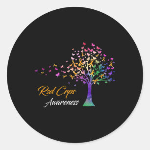 Tree Ribbon RSD CRPS Awareness  Classic Round Sticker