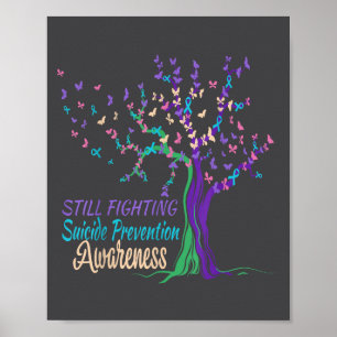 Tree Ribbon Still Fighting Suicide Prevention Awar Poster