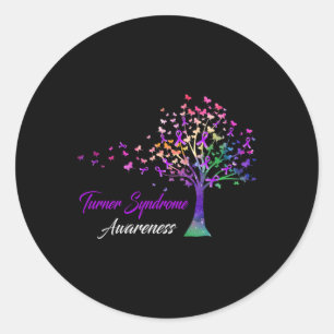 Tree Ribbon Turner Syndrome Awareness Classic Round Sticker