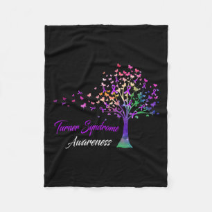 Tree Ribbon Turner Syndrome Awareness  Fleece Blanket