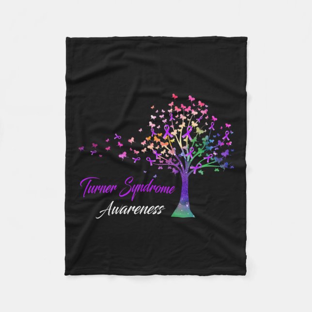 Tree Ribbon Turner Syndrome Awareness  Fleece Blanket (Front)