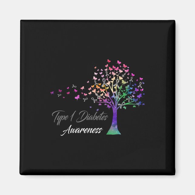 Tree Ribbon Type 1 Diabetes Awareness  Magnet (Front)