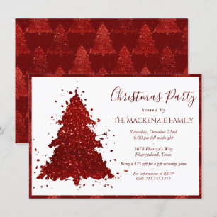 Tree Rich Party Festive Red Splatter Christmas Holiday Card