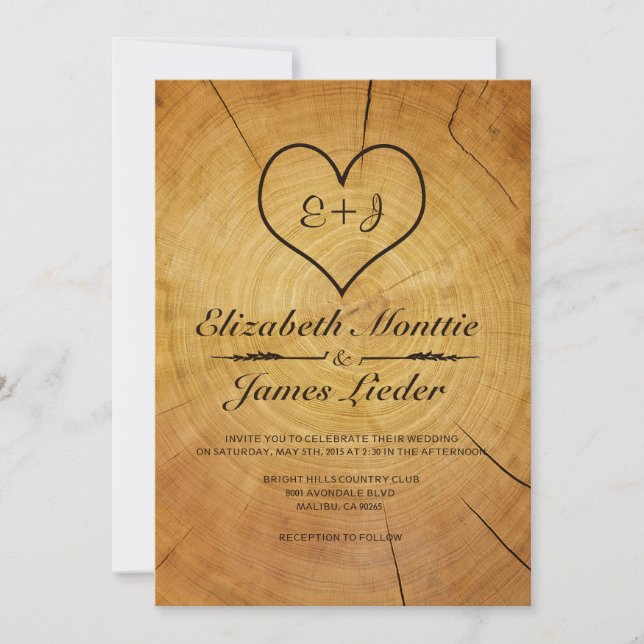 Tree Ring Wedding Invitations (Front)
