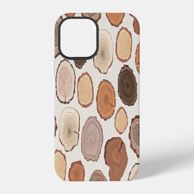 Tree Rings Forest Doodle Pattern iPhone Case (Back)