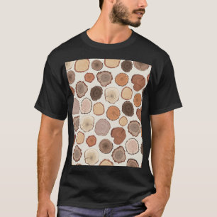 Tree Rings Forest Doodle Pattern T-Shirt