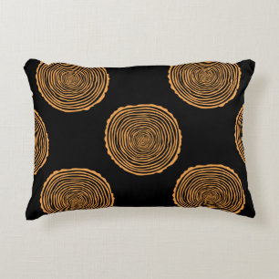 Tree Rings Seamless Pattern. Saw cut tree trunk ba Decorative Cushion