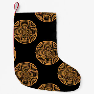 Tree Rings Seamless Pattern. Saw cut tree trunk ba Small Christmas Stocking