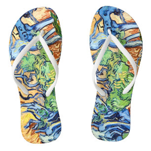 Tree Roots (1890) Van Gogh botanical art unisex Jandals