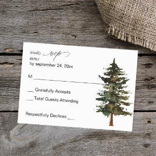 Tree Rustic no Meal RSVP Card