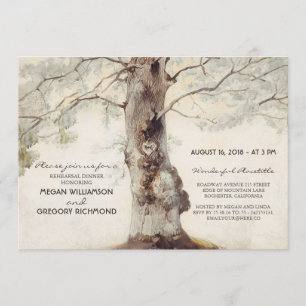 Tree Rustic Rehearsal Dinner Invitation