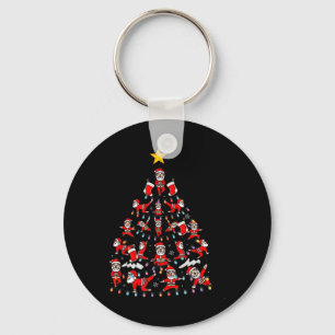 Tree Santa Claus Yoga Pose Yoga Santa Christmas Yo Key Ring