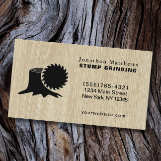 Tree Saw Stump Grinding Removal Business Card