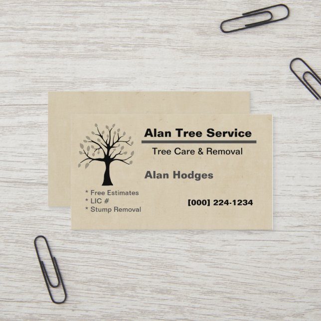 Tree Service Business Card (Front/Back In Situ)