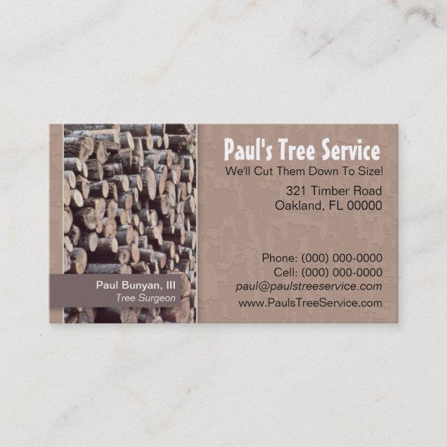 Tree Service/Firewood Business Card (Front)