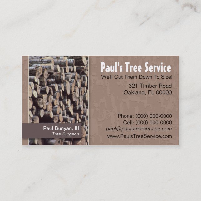 Tree Service/Firewood Business Card (Front)