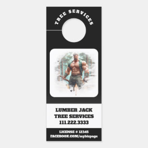 *~* Tree Services QR Lumber Jack Door Door Hanger