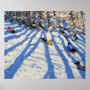 Tree shadows Morzine Poster