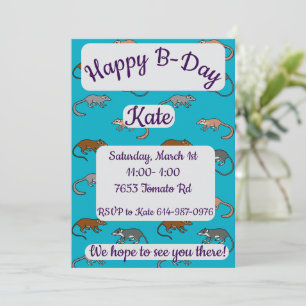 Tree Shrews Happy Birthday Invitation