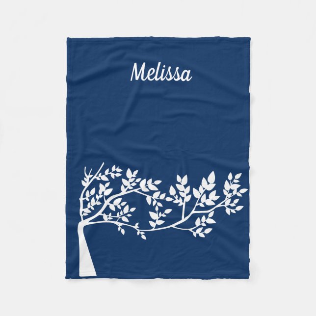 Tree Silhouette Fleece Blanket (Front)